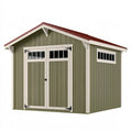Abri de jardin 183 x 122 x 191 cm en résine vert kaki avec double porte et fenêtres