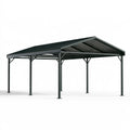 Carport 600 x 300 x 270 cm en acier noir à toiture inclinée