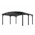 Abri voiture 500 x 300 cm acier noir toit incurvé pour extérieur