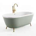 Baignoire îlot 170 x 75 cm acrylique vert sauge style rétro