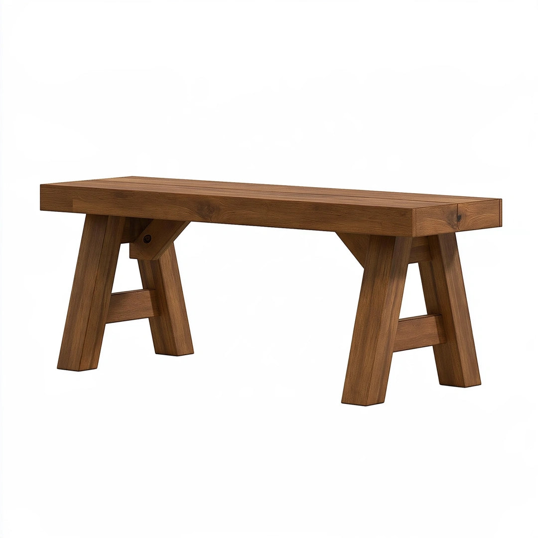 Banc 180 x 40 x 45 cm en bois marron style rustique