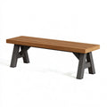Banc de jardin 180 x 40 x 45 cm en bois brun et métal noir à lattes style industriel