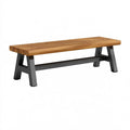 Banc de jardin 180 x 35 x 45 cm en bois brun et métal noir style industriel