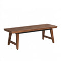 Banc 150 x 40 x 45 cm en bois marron à lattes style contemporain